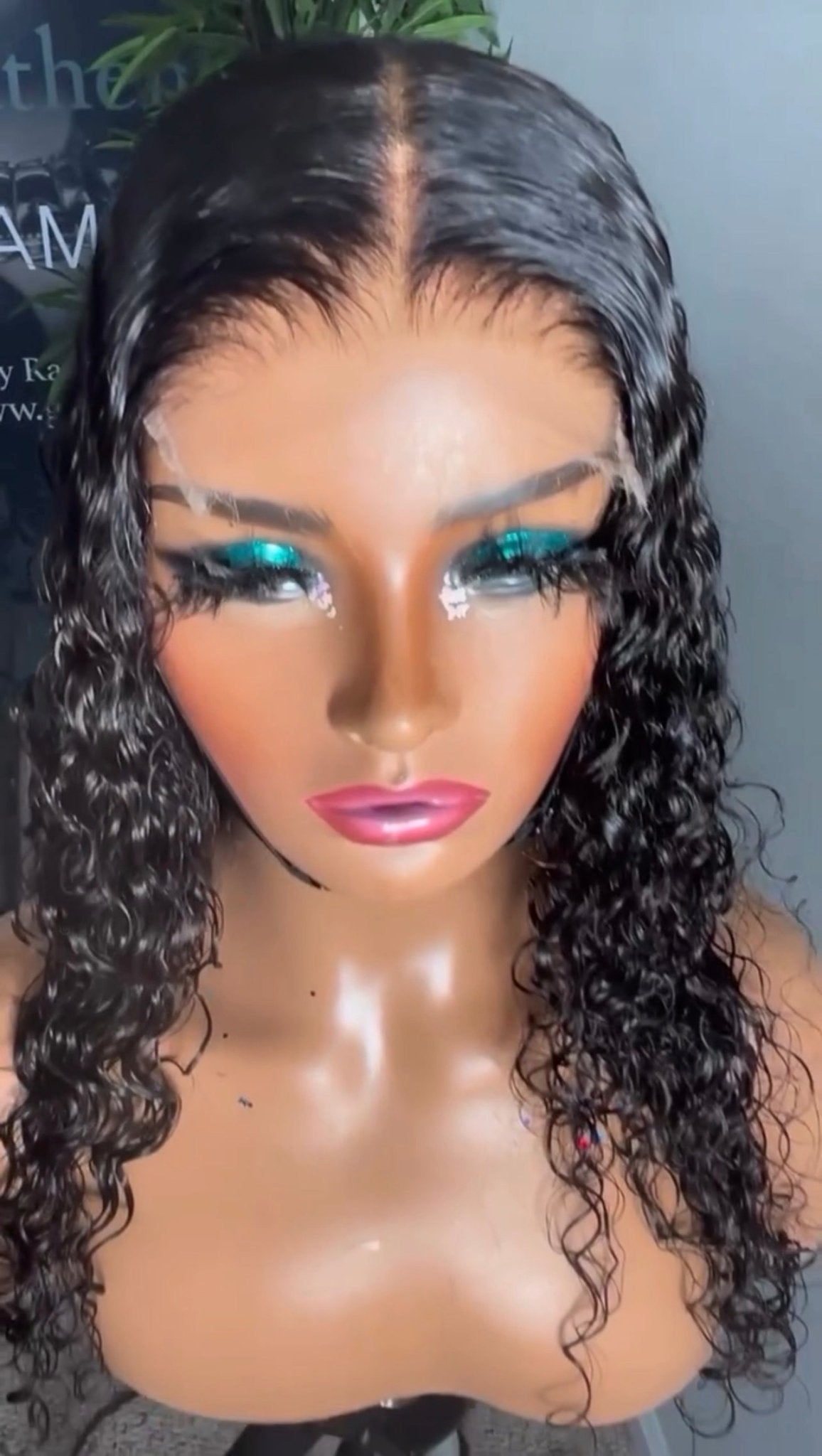ISLAND CURL raw cambodian glueless wig constructed with a 5x5 HD closure side view