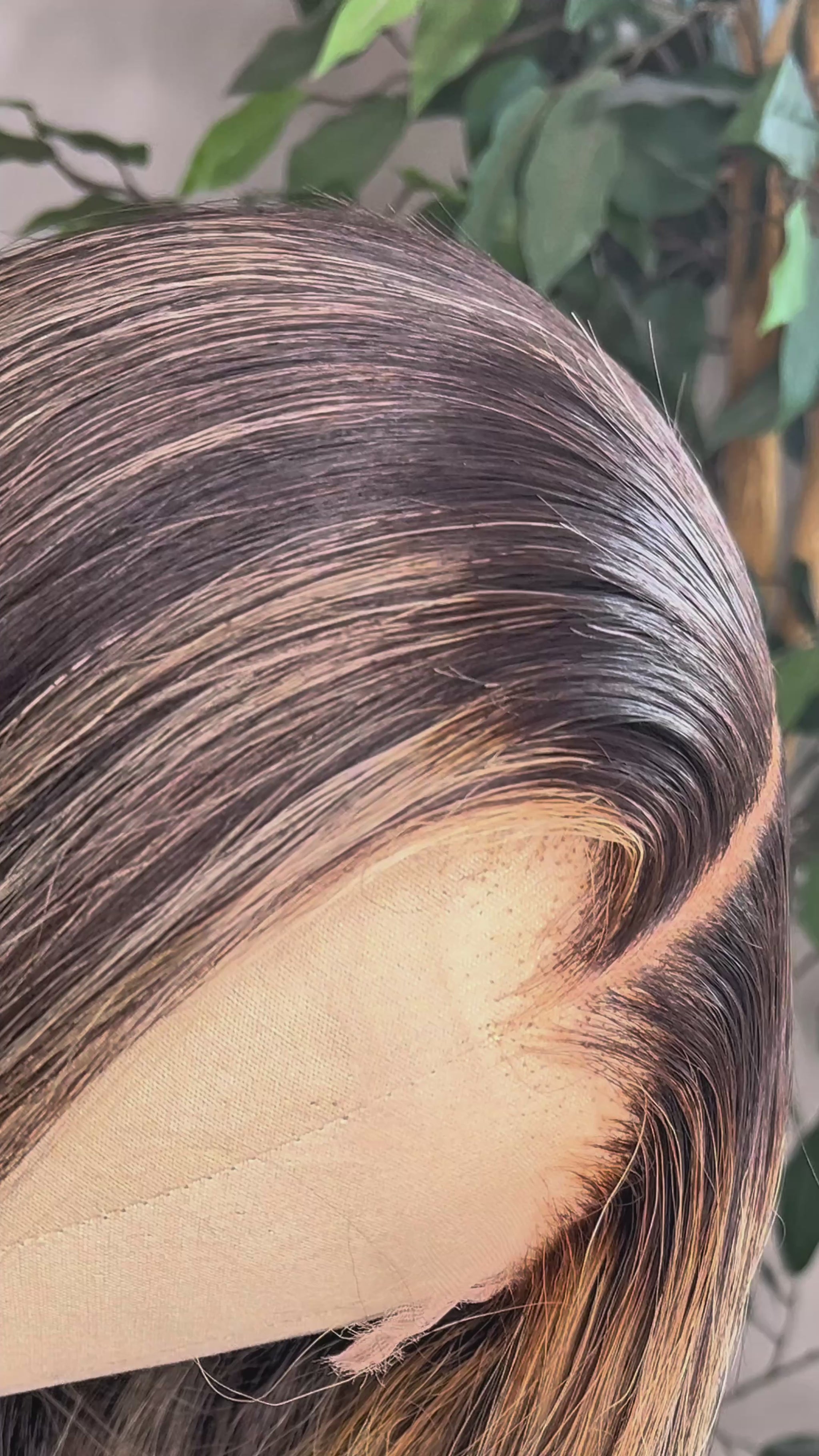 Soleil glueless blonde highlight raw hair wig with 5x5 HD closure — 200% density, natural straight with soft curls — by Glamboda